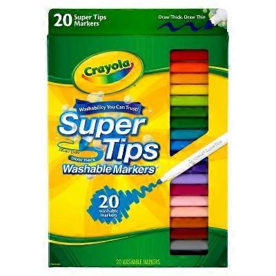 Crayola Super Tips Washable Markers, 20 ea