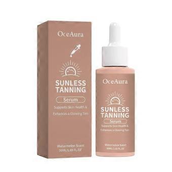 Sunless Tanning Serum Drops Gradual Tan for Face and Body Watermelon Scent for All Skin Types 50ml