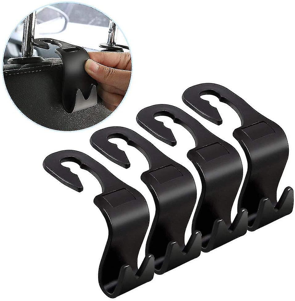Car Storage Hook, 4-piece Coat Hook (black)