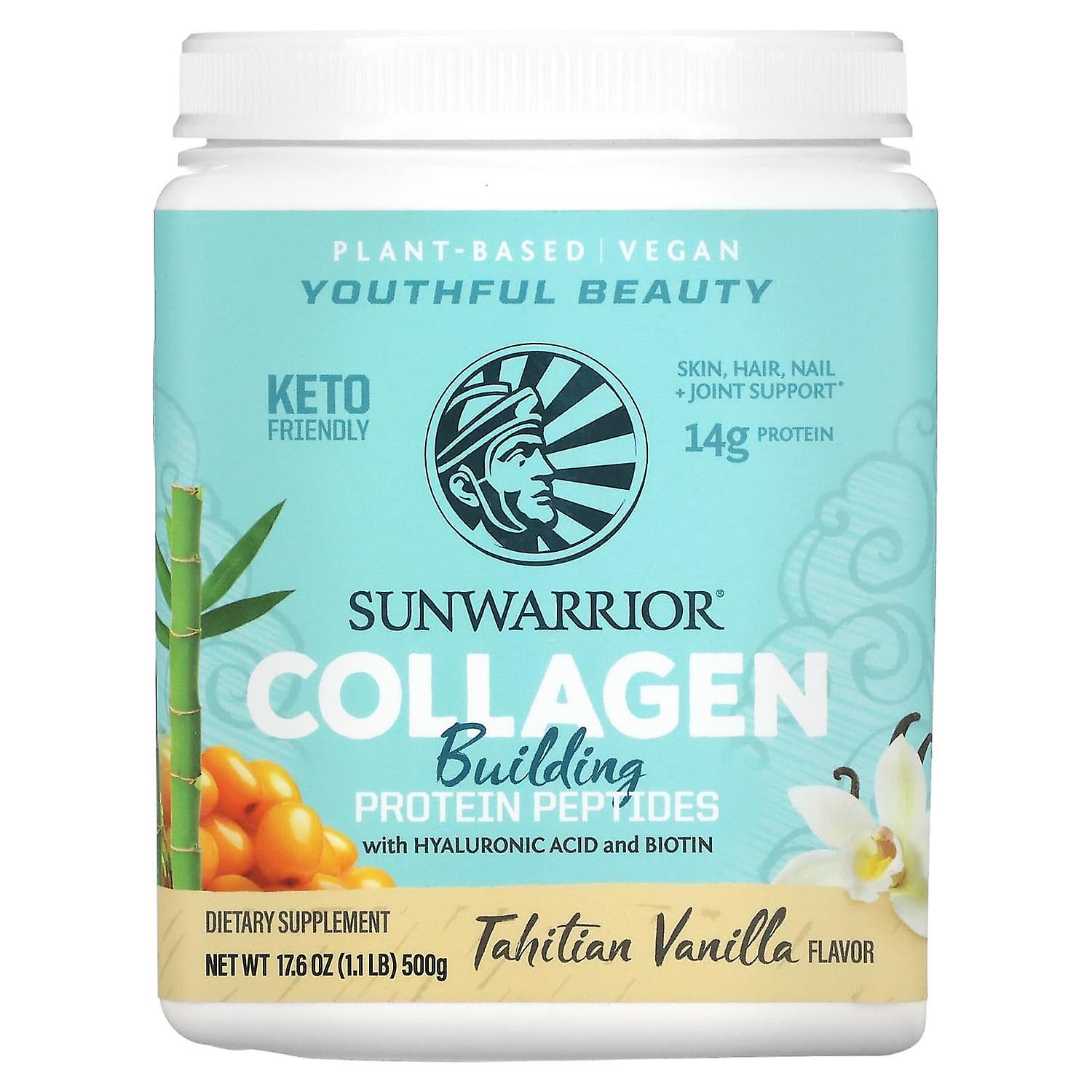 Sunwarrior, Collagen Building Protein Peptides, With Hyaluronic Acid and Biotin, Tahitian Vanilla, 1