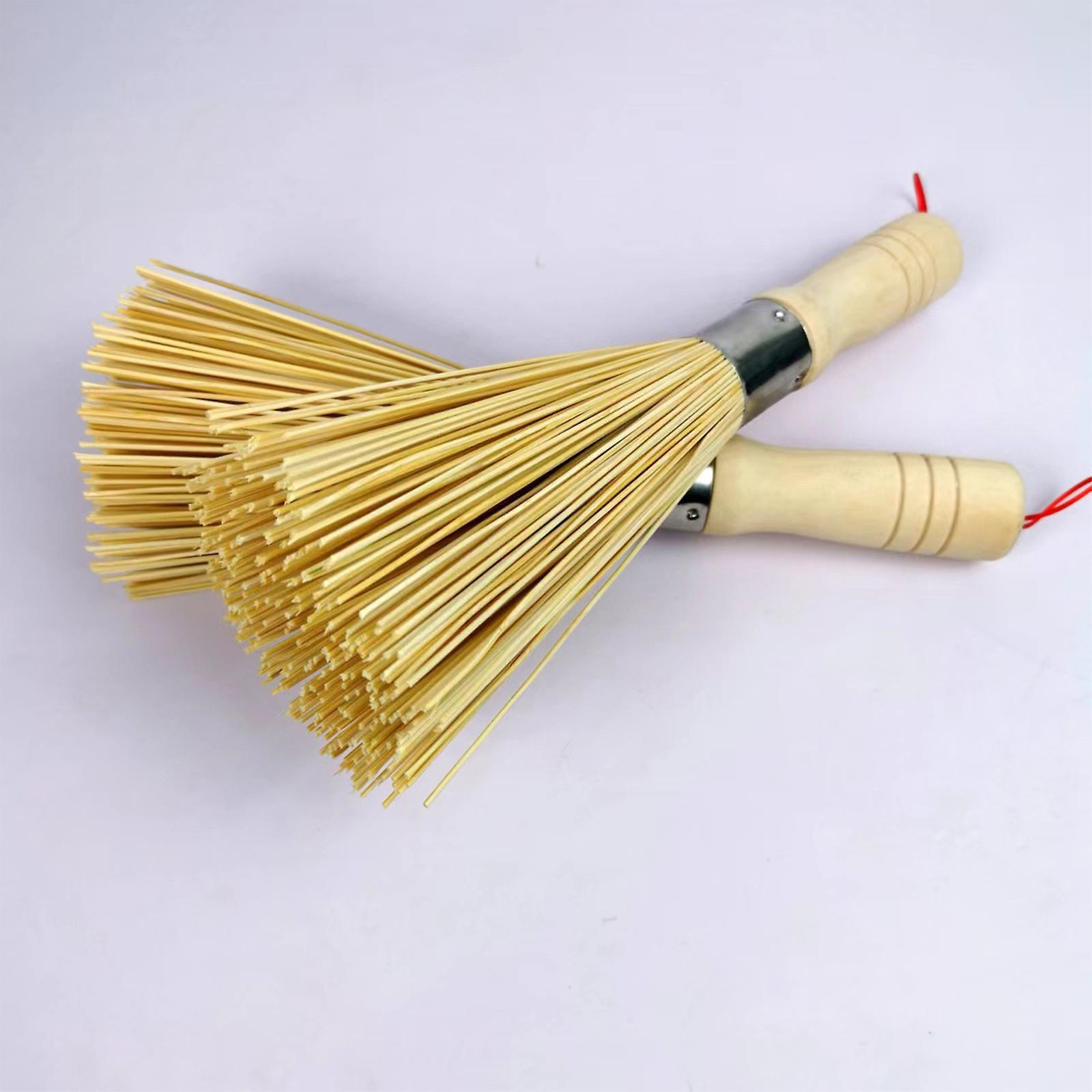 Bamboo Dish Scrub Brushes Long, Bamboo Work Brush, Kitchen Wooden