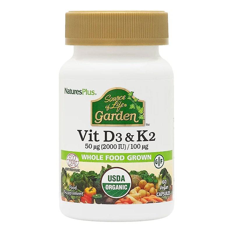 Nature's Plus Source of Life Garden Vitamin D3 & K2 Capsules 60 (30740)