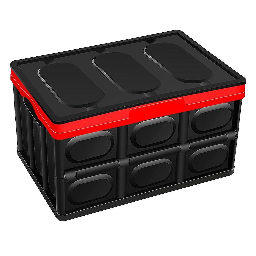 Car Trunk Storage Box Collapsible Storage Bins for Lid Black_28L