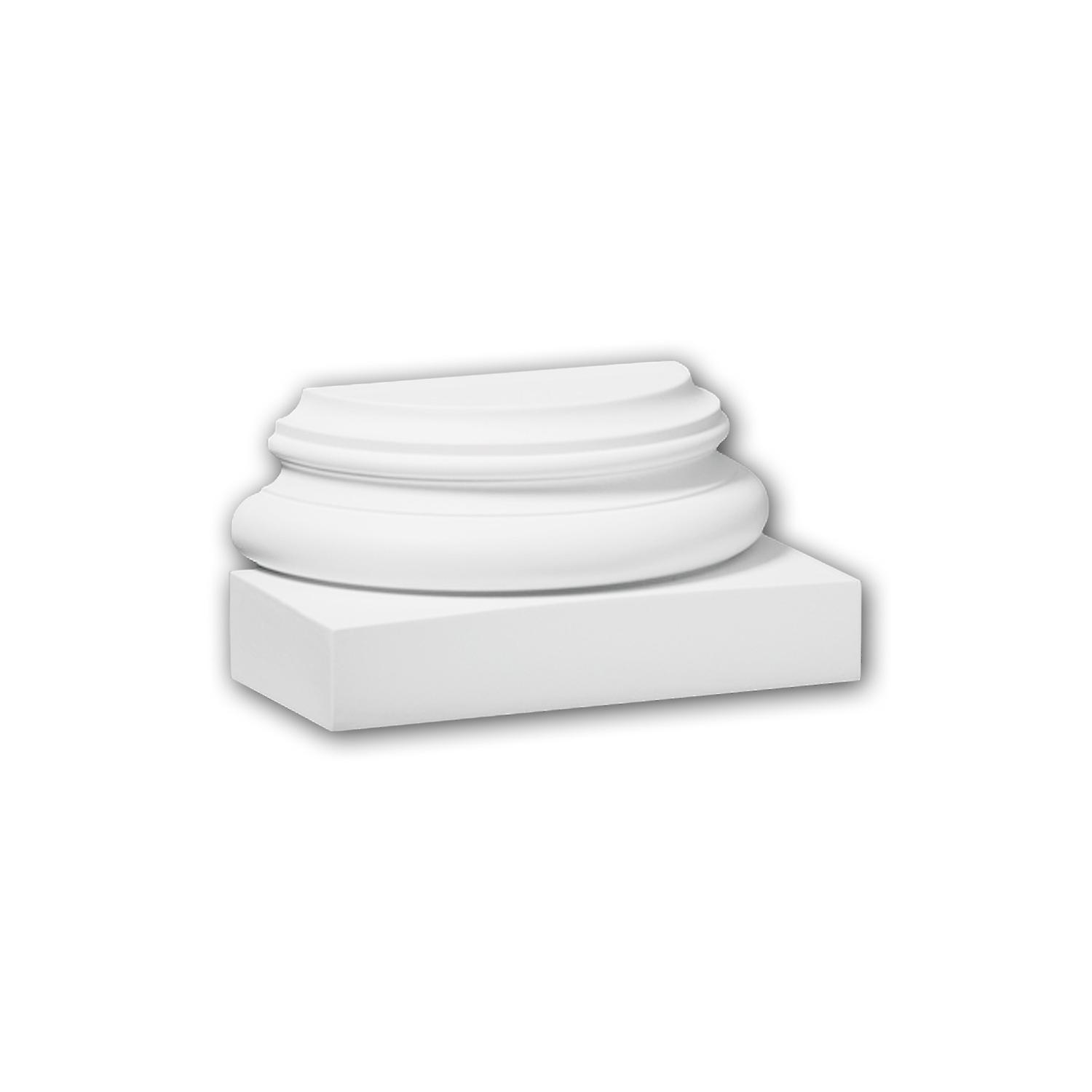 Profhome Decor 1 x Half column base 117700 Profhome white Rigid polyurethane foam pre-primed lightweight, sturdy, dimensio