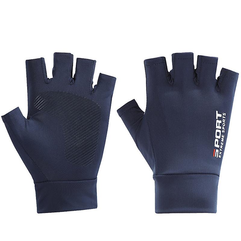 Half Finger Gloves Breathable Ice Silk Non-slip Bicycle Touch Screen Gloves