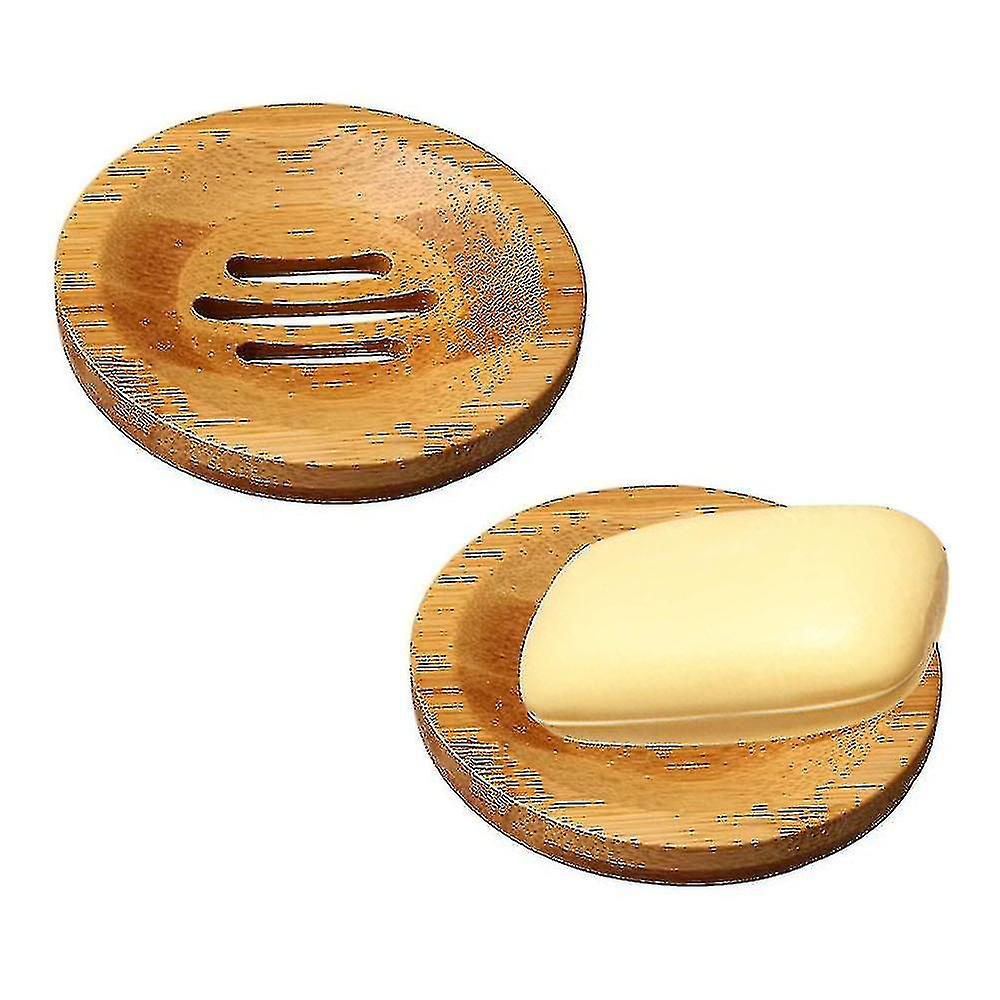 2 Pack Bamboo Wood Soap Dish