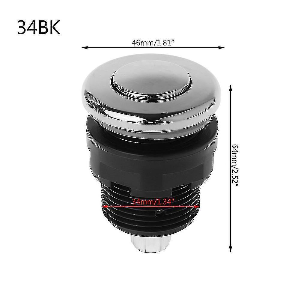 Pressure Switch Onoff Push Button For Bathtub Garbage Disposal Black34mm