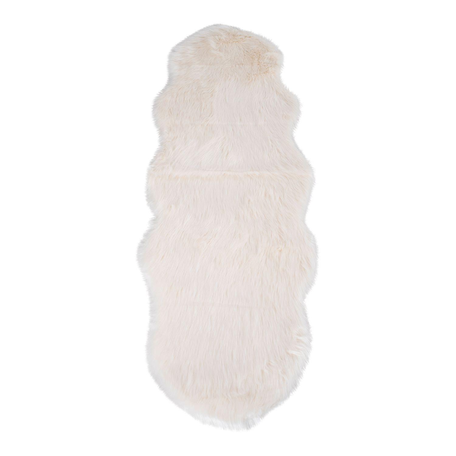 Ivory artificial lamb skin 60 x 180 cm