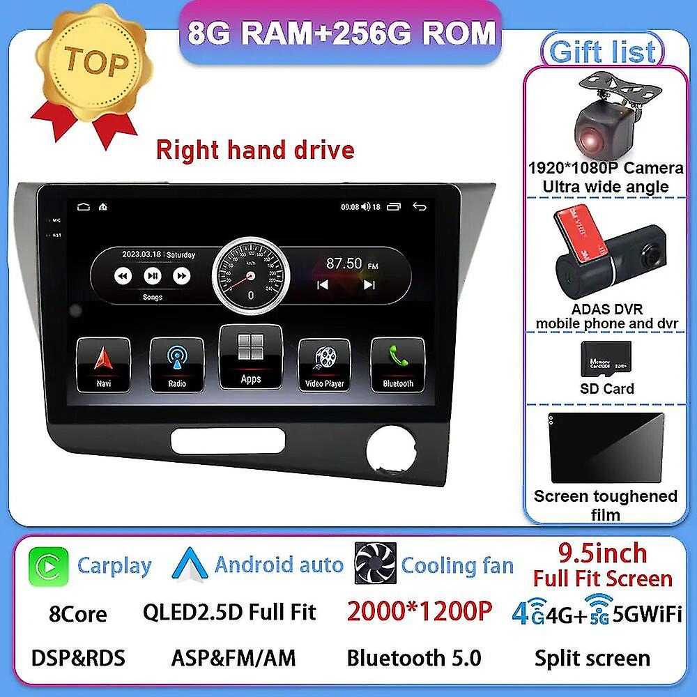 2k οθόνη Carplay για Honda Cr-z 1 crz rhd 2010 - 2016 αυτοκίνητο ραδιόφωνο πολυμέσων βίντεο player πλοήγησης gps ανδροειδών αυτόματη οθόνη bt