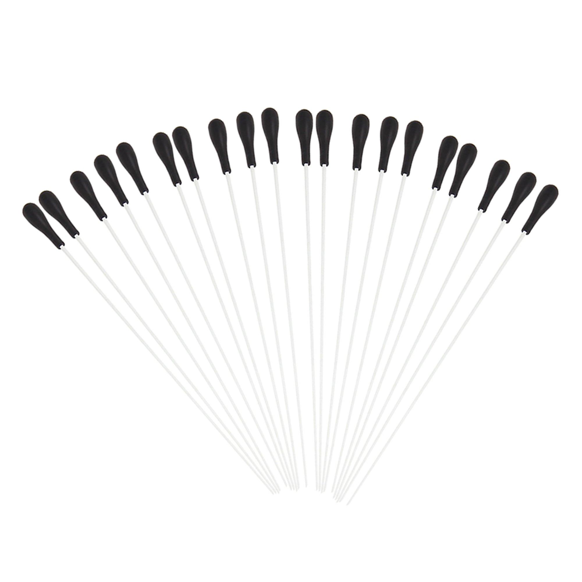 20 PCS White Music Orchestra Conductor Baton with Black Handle 385mm