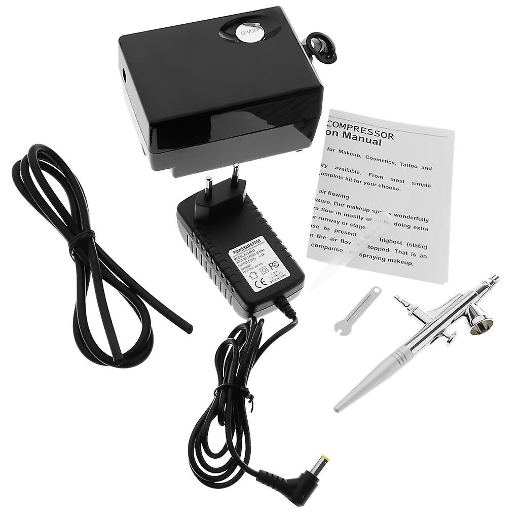 Multifunktionales 0,4 mm Gravity Feed Airbrush Air Kompressor Set Weiß