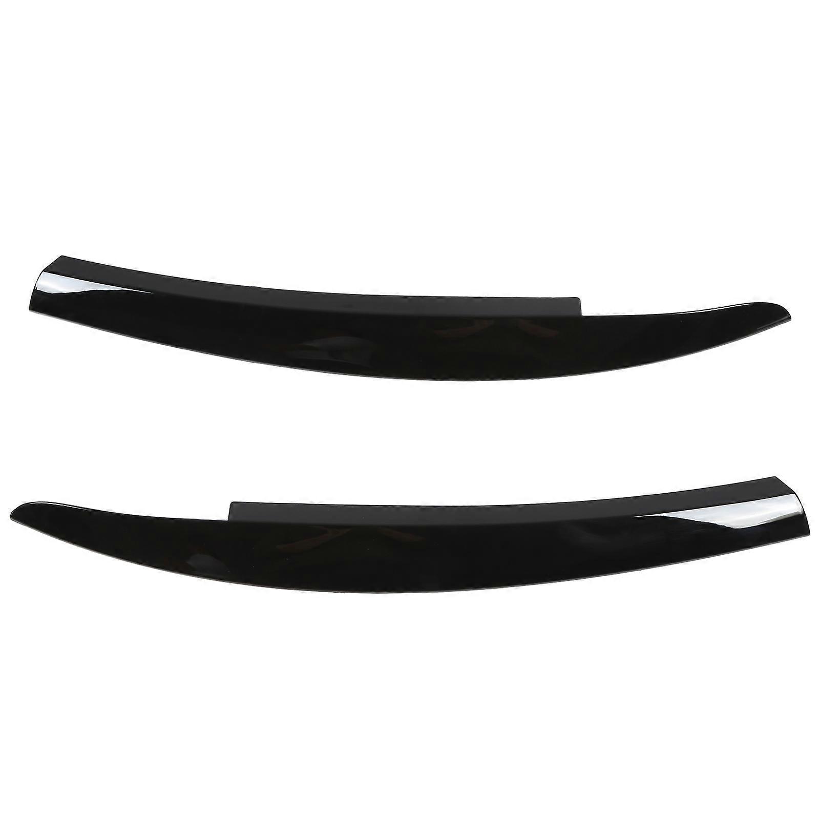 BOROCO Car Front headlight eyebrow, 2Pcs/Set Front Headlight Eyebrow Eyelid Strips Cover Trim Glossy Black Lightweight ABS Exterior Decoration for Car