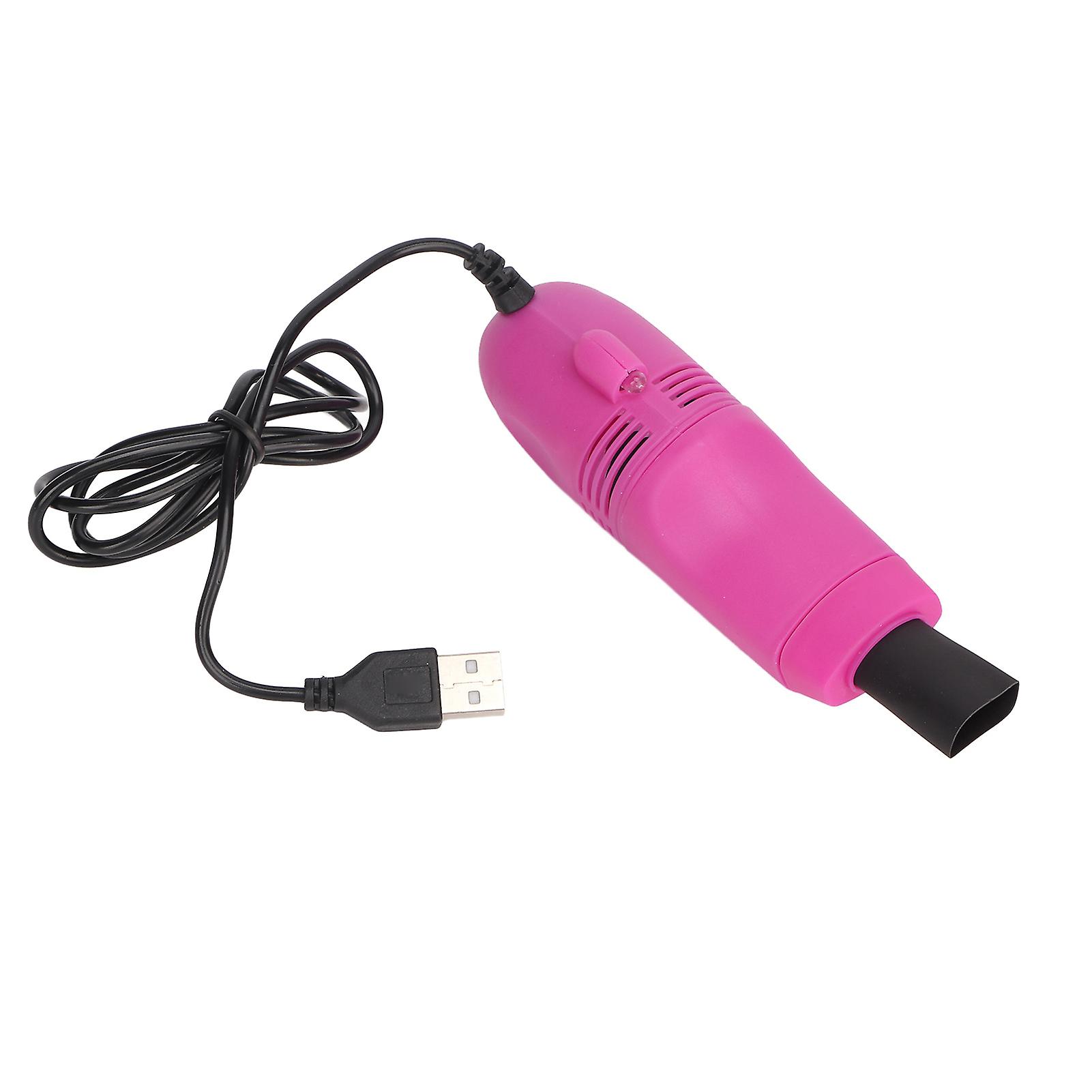 Mini Keyboard Cleaner Handheld Large Suction Mini USB Vacuum Cleaner for Nail Art Computer Rose Red 