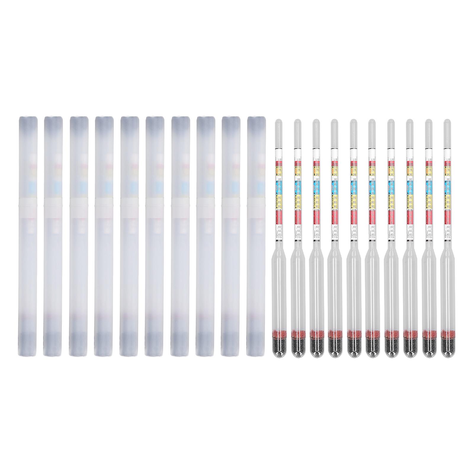 10pcs Hydrometer, Home Brewing Beer Hydrometer, Triple Scale Alcohol Hydrometer for Home Brew Beer, Wine, Mead and Kombucha 71ITO