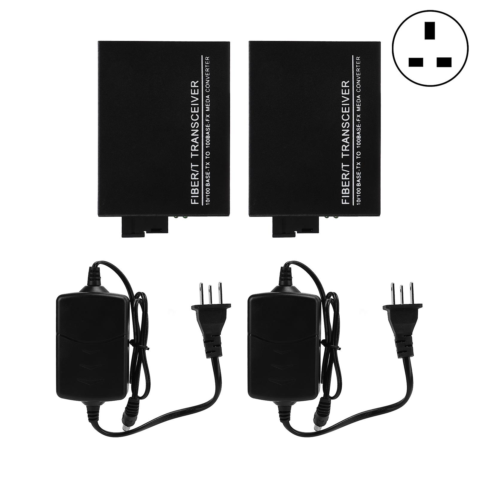 Single Mode Single Fiber Transceiver Ethernet Media Converter 20km for Security Monitoring 100‑240VUK Plug