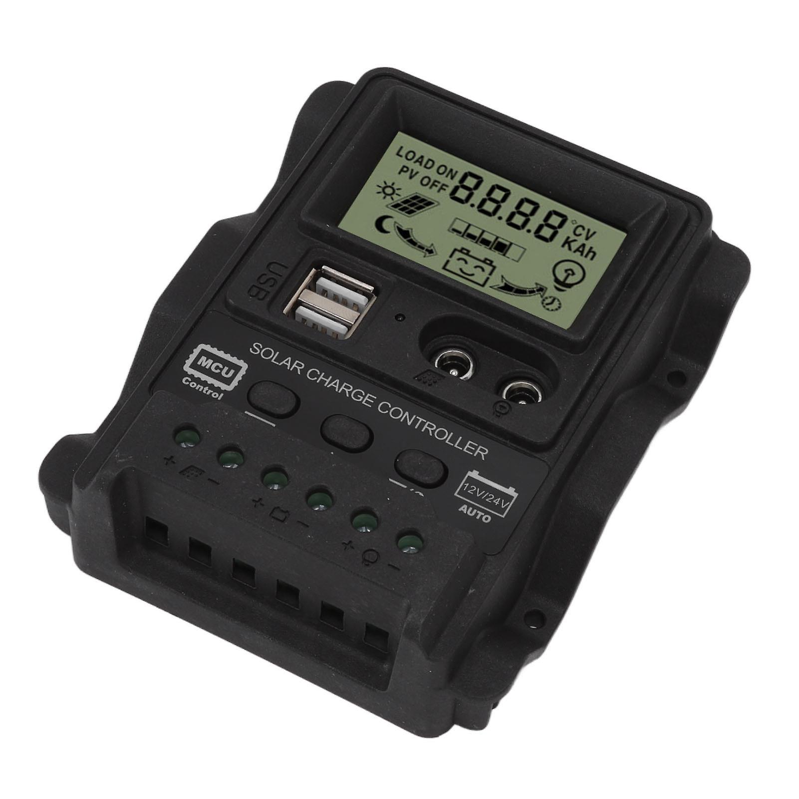 K1688 Solar Charge Controller PWM Dual DC with Black Shell Solar Panel Regulator for Home 30A 