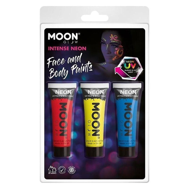 Moon Glow Intense Neon Uv Face Paint Red M33670