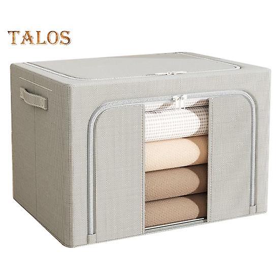 24L Clothes Storage Box Foldable Quilt Storage Container with Clear Window And Two-Way Zipper for