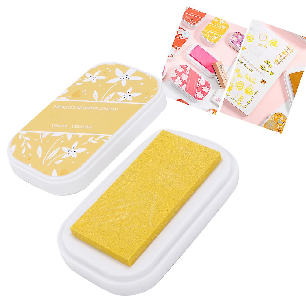 Large DIY Ink Pad 9.5x5.5x2cm Flash Yellow for Crafting