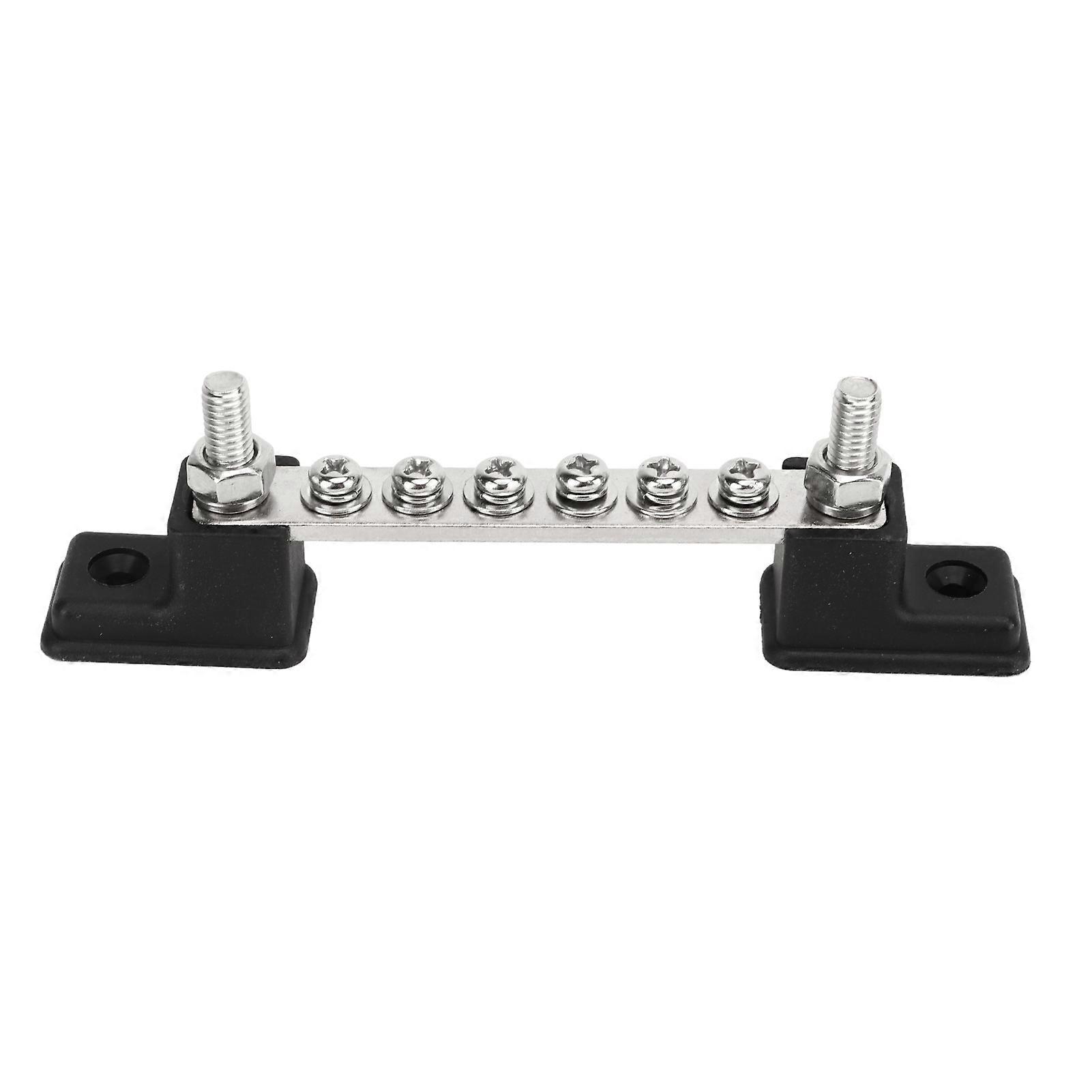 Terminal Bus Bar Power Distribution Terminal Block Wire Screw Electrical Grounding Bars Block for Cars Boats Yachts Pickup Trucks Caravans 6 Position