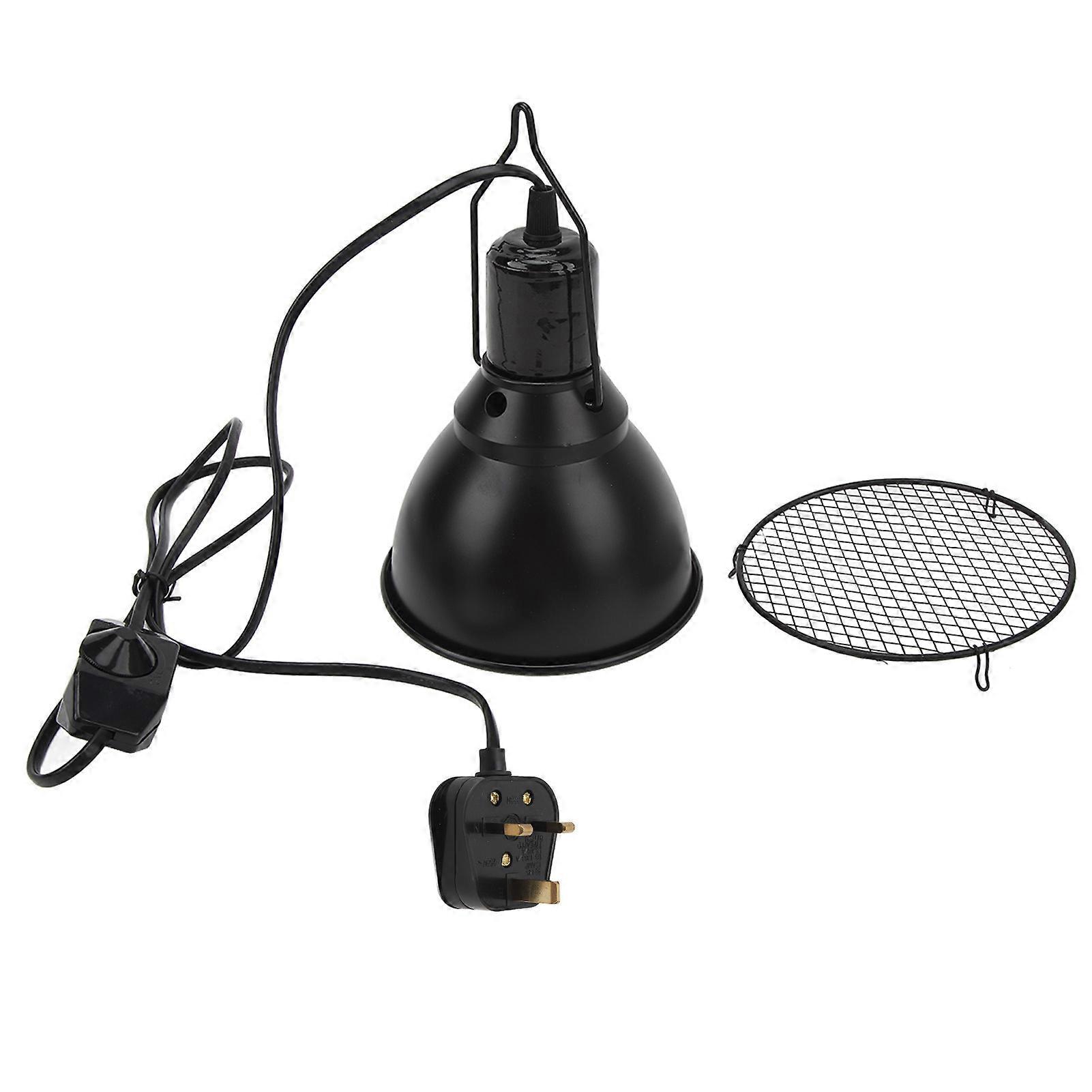 Reptile Light Fixture Simulation Lighting E27 Socket Reptile Lamp Fixture for UVA UVB Bulb Basking Heat Bulb UK Plug 250V