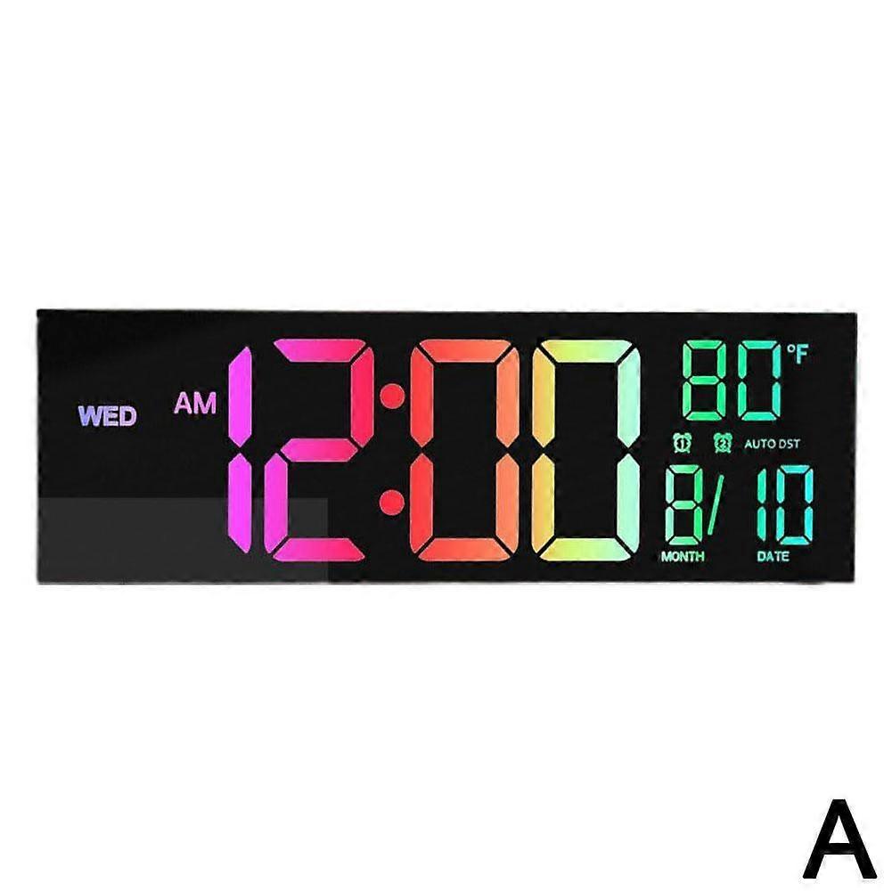 16inch Large Digital Wall Clock with Remote Control LED Screen Dispaly