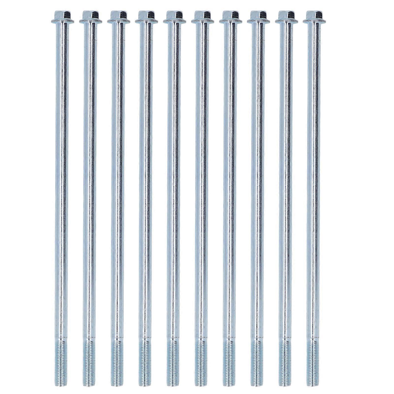 10 pcs demi-filetage boulon à filetage fin acier au carbone robuste allongé hexagonal demi-dents boulons 10x280