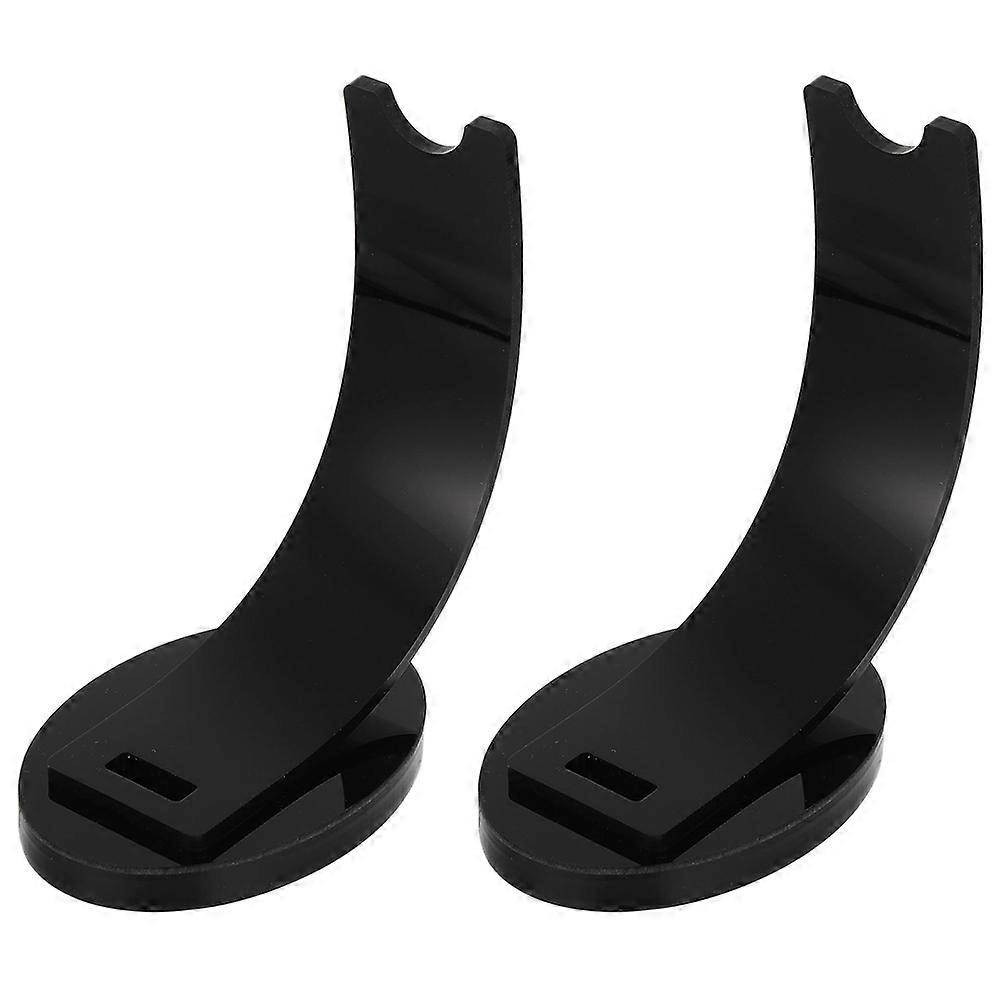 2 قطع الاكريليك القلم عرض الوقوف أسود اللون قلم رصاص عرض حامل ماكياج فرشاة حامل