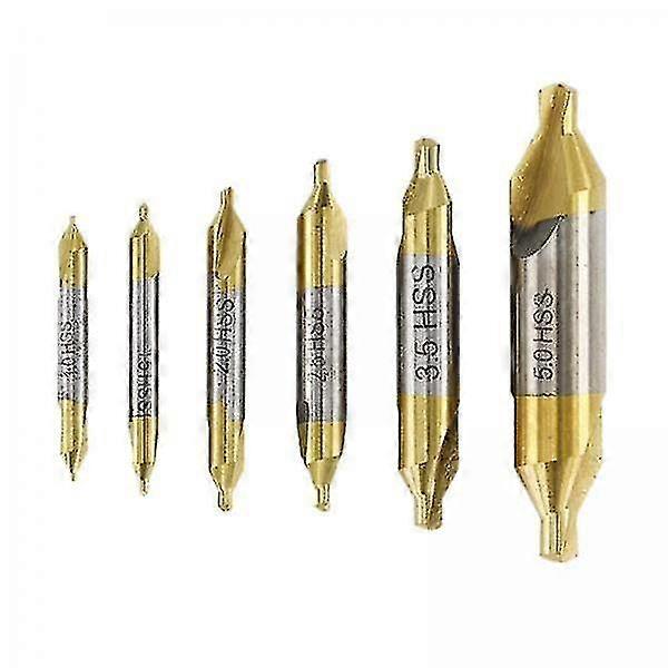2x6 Pieces Hss Centering Drill Bits Set Countersink Lathe Bit Sharp Durable