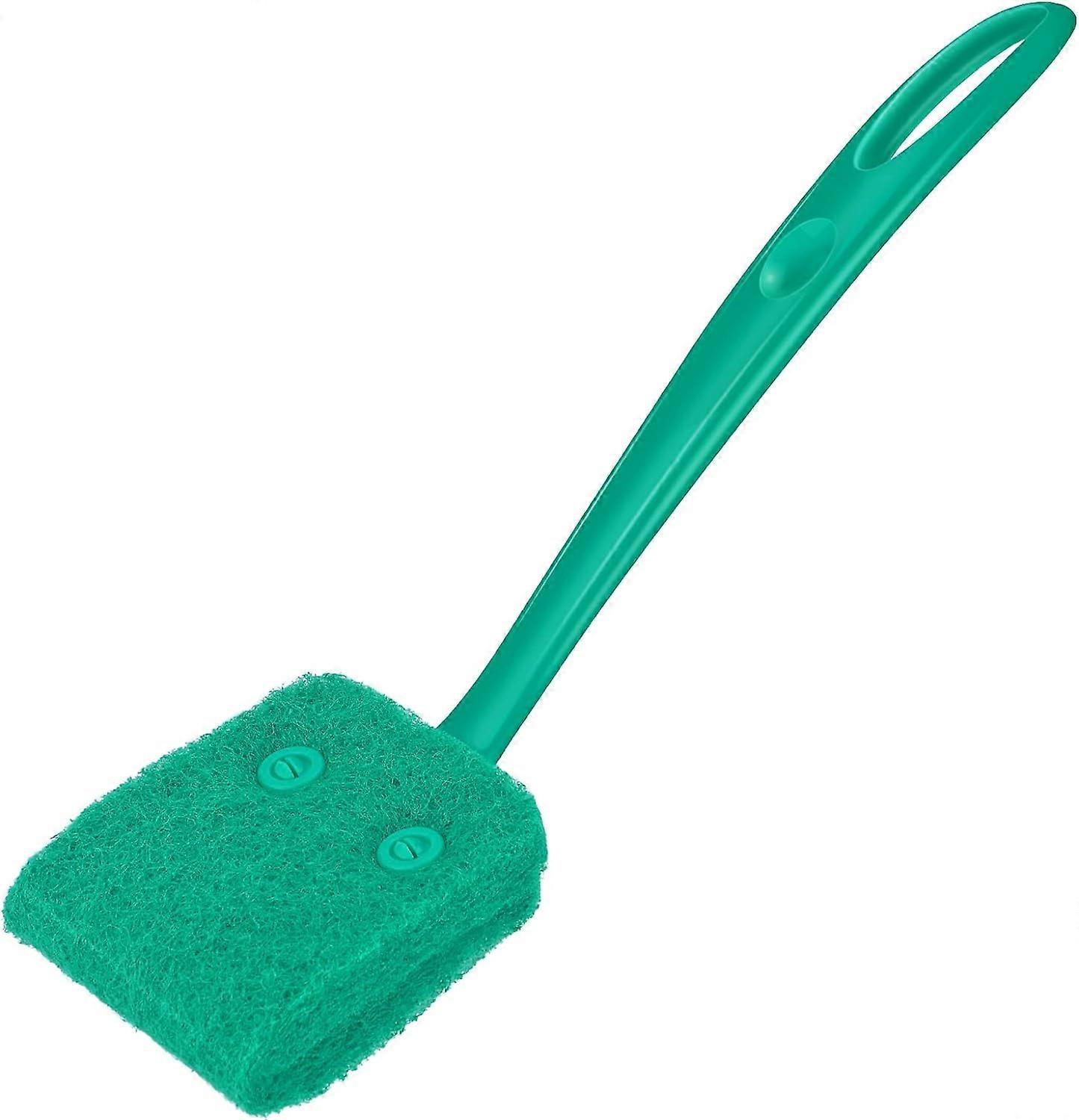 Aquarium Algae Scraper Sponge Brush Cleaning Scrubber with 10 inch Non-Slip Handle for Glass Fish Tanks