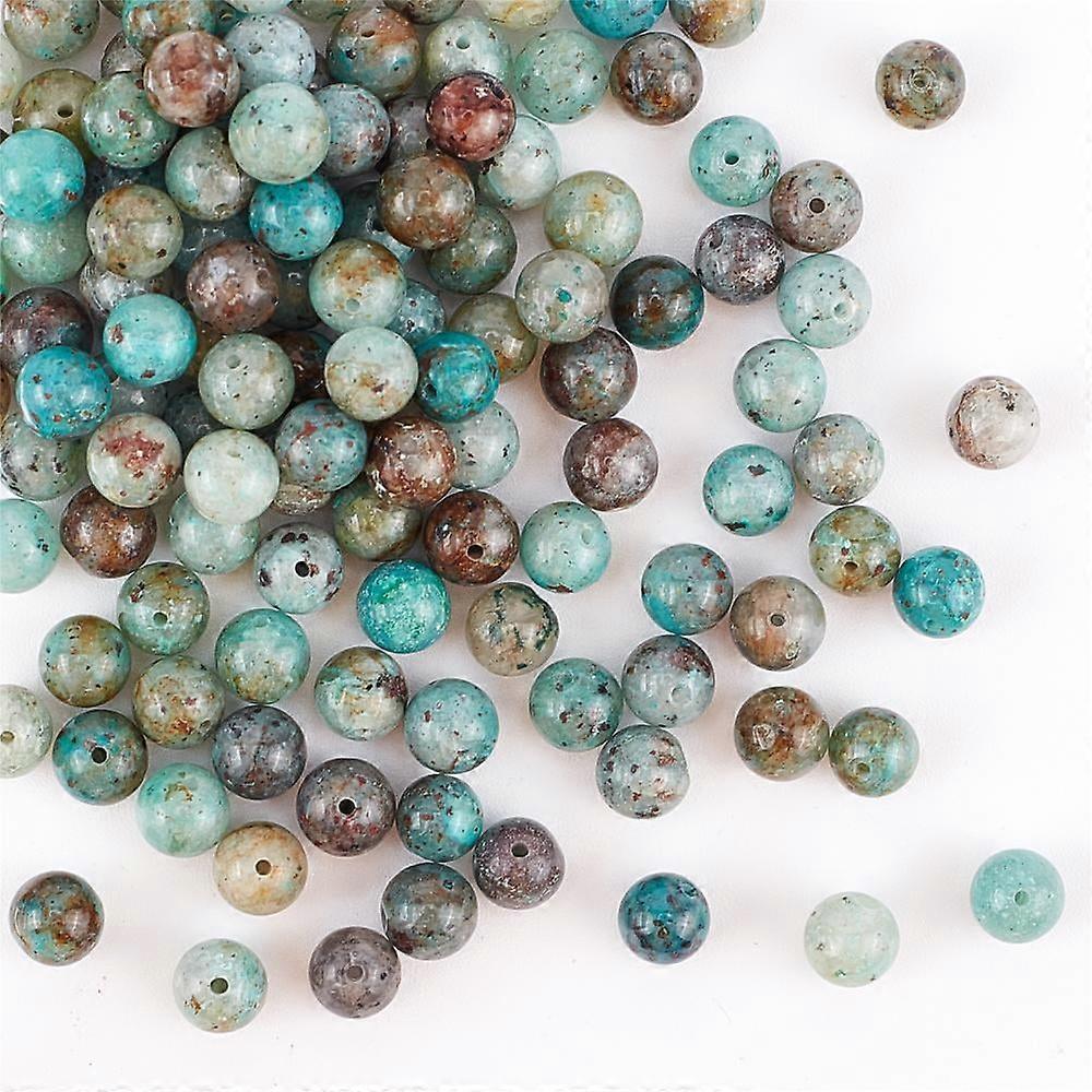 Natural Chrysocolla Gemstone Beads Strands Round Dyed 6mm Hole: 1.2mm