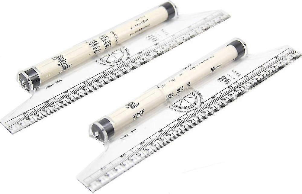 Plastic Measuring Rolling Ruler, Pack Of 2, Multifunctional Measuring Rolling Ruler Drawing Roller Ruler,12 Inches