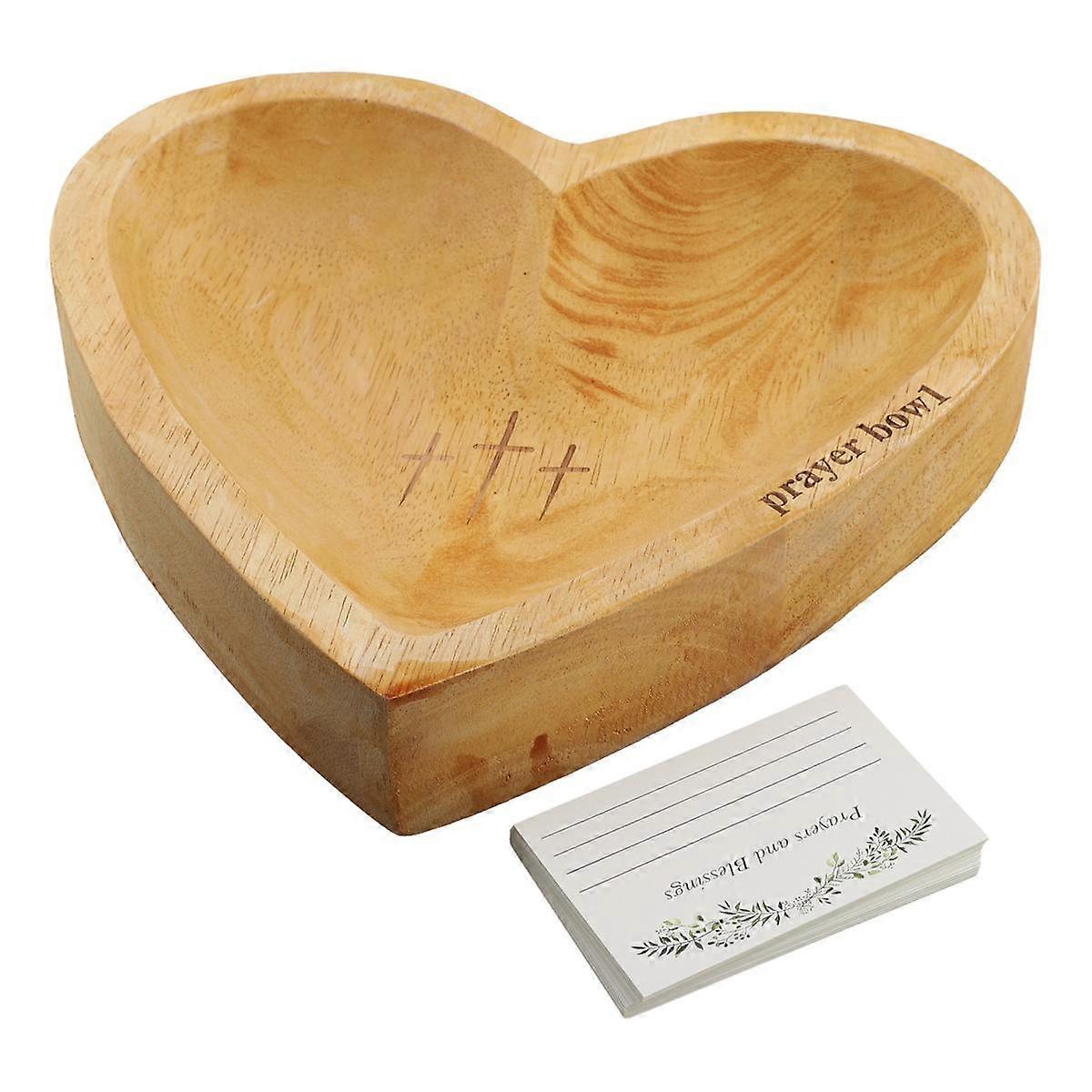 心形祈祷碗，带有24张祈祷卡的面团碗，基督教礼物，会众礼物
