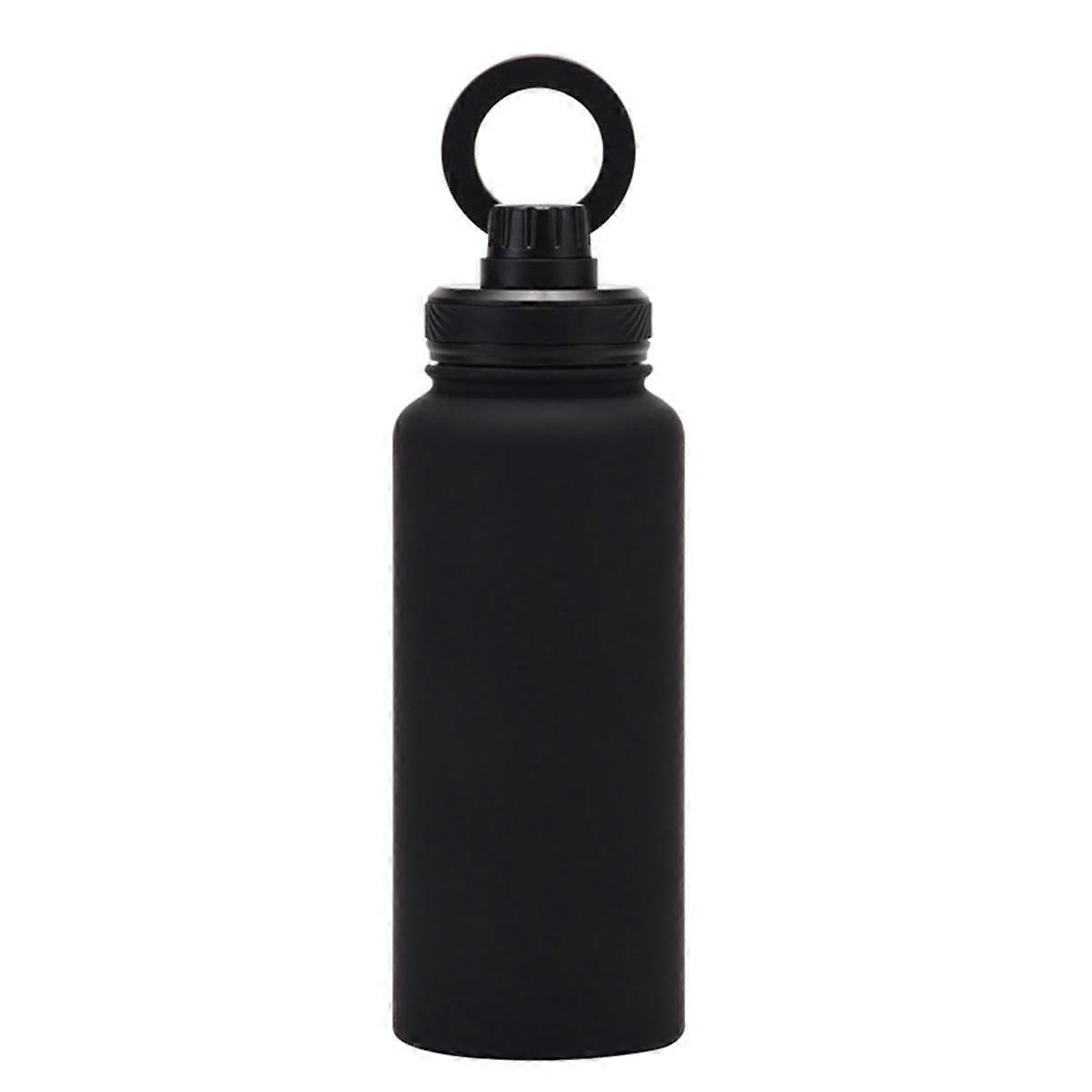 1L ThermosCup Cellphone Magnetic Stand Double Stainless Steel Portable Handle Protect Insulation and Cold Water Bottle,F