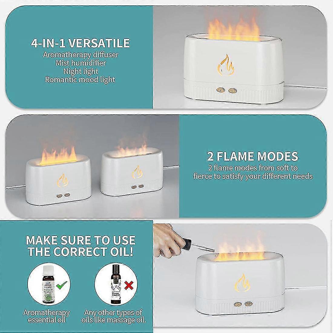 flamme diffusor olje diffusor, bærbar essensiell olje diffusorer, hvit