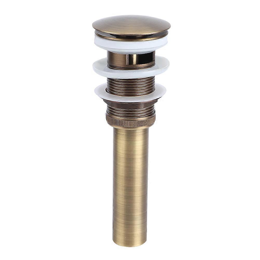 Press Type Elegant Style Brass Basin Popup Drain Stopper With Overflow Bathroom Accessory