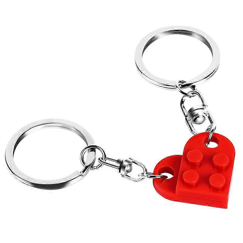 Heart Keychain Set for Couples, Brick Heart Keychain