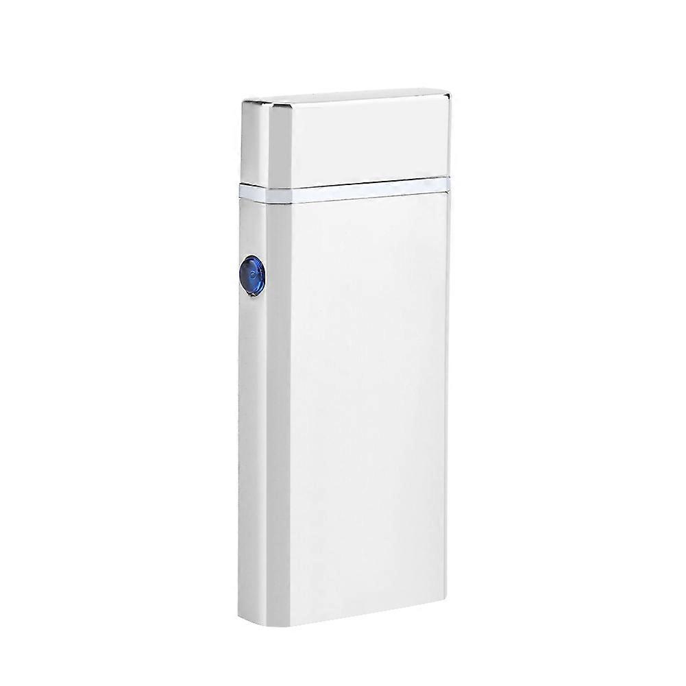 USB Rechargeable Windeedproof Portable Electric Dual Arc Cigarette Lighter Silver