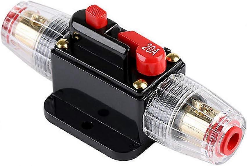 20A Auto Waterproof Circuit Breaker, 12V-24V Dc Inline Fuse Holder, Manual Reset Switch Car Audio Fuse, Inline Fuse Block (20A)
