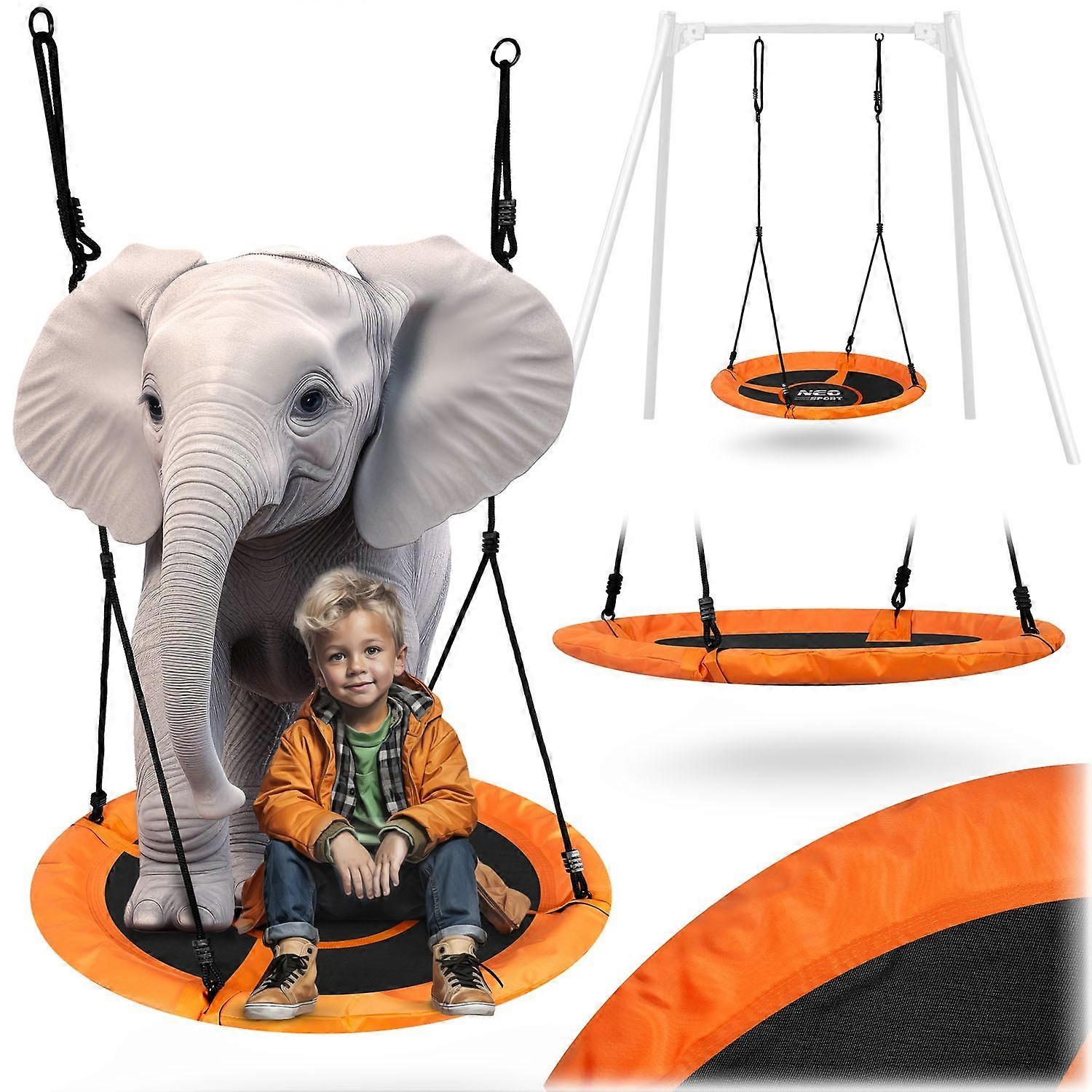 Large XXL Boho Swing Seat in Orange, 95 cm