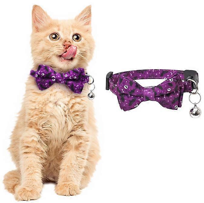 Halloween Cat Collar with Bow Tie and Bell,Breakaway Kitten Collar