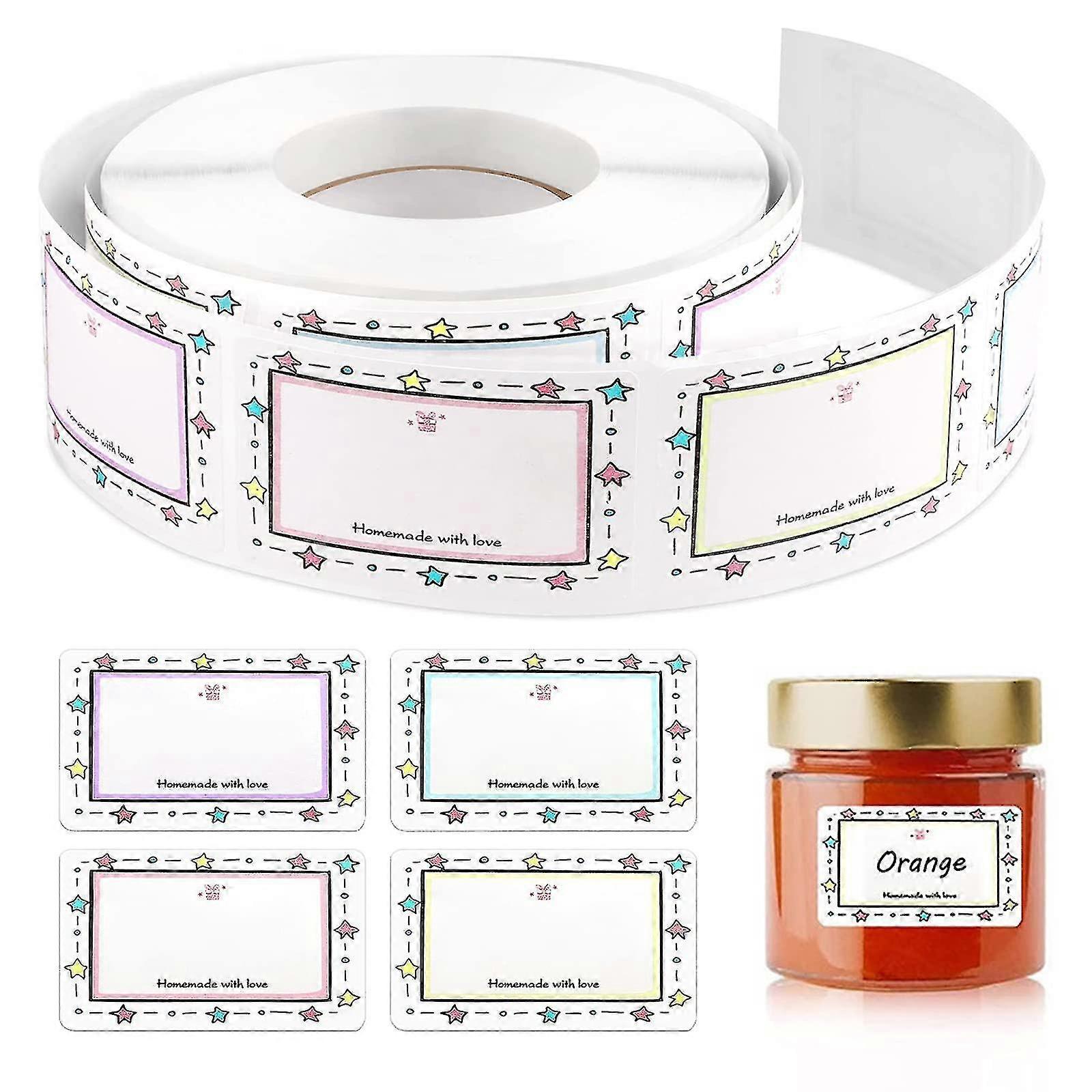1 Roll/500 Pcs Labels For Jars, Food Freezer Labels Self Adhesive Jam Jar Labels