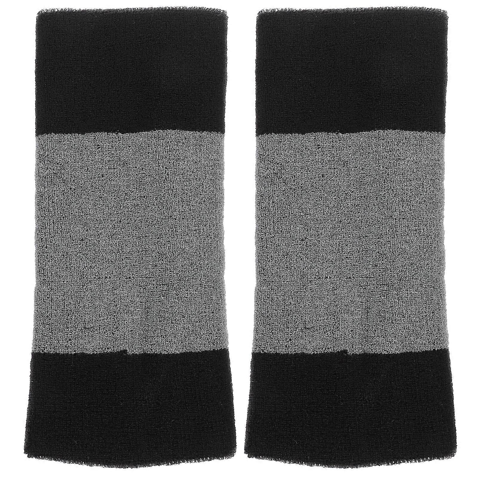 Knee Support Elastic Weave Sleeves Kneecap Thicken Warm Kneepad for Sports Cycling (Black and Grey)