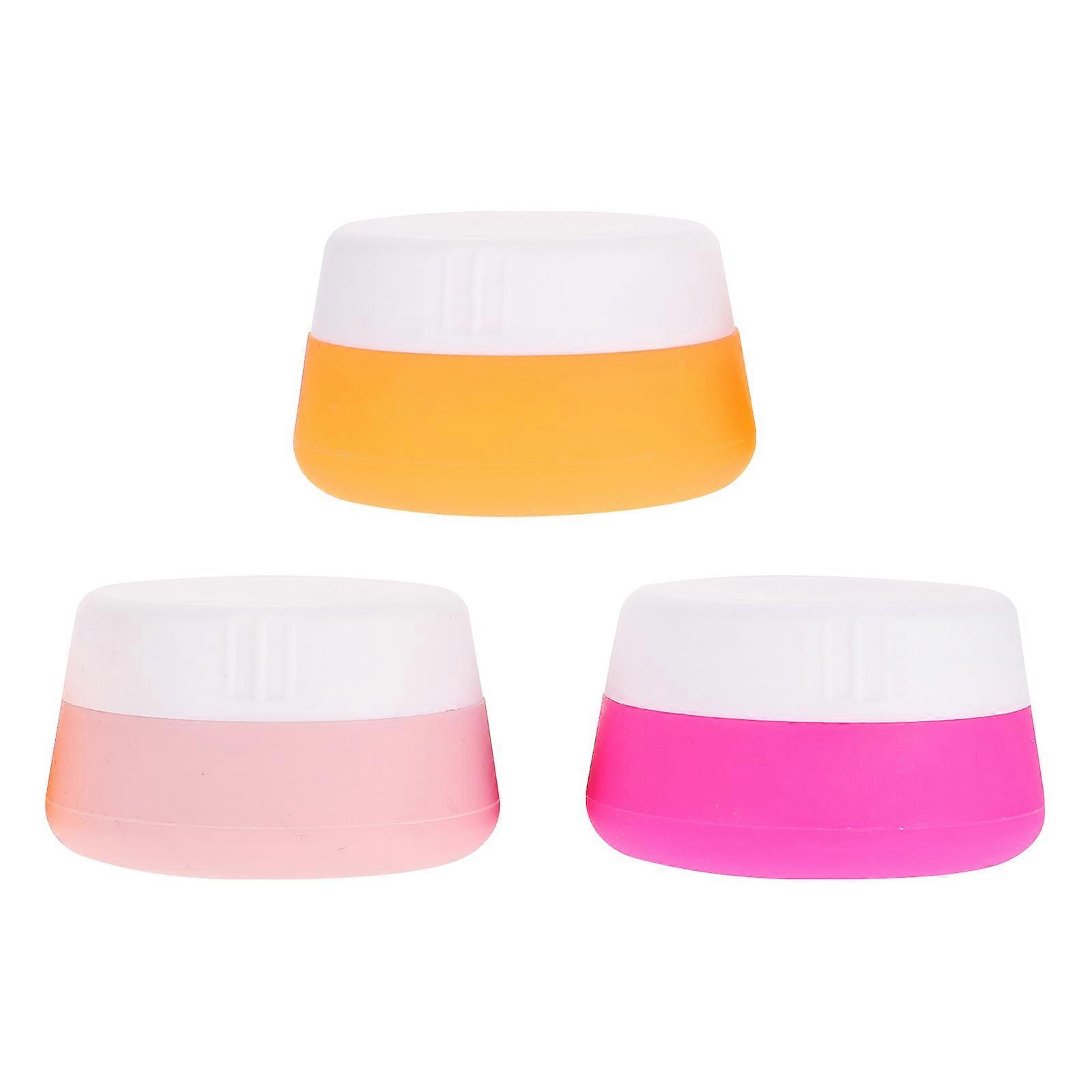3Pcs Silicone Sample Jars Travel Size Containers Household Travel Containers (Random Color)