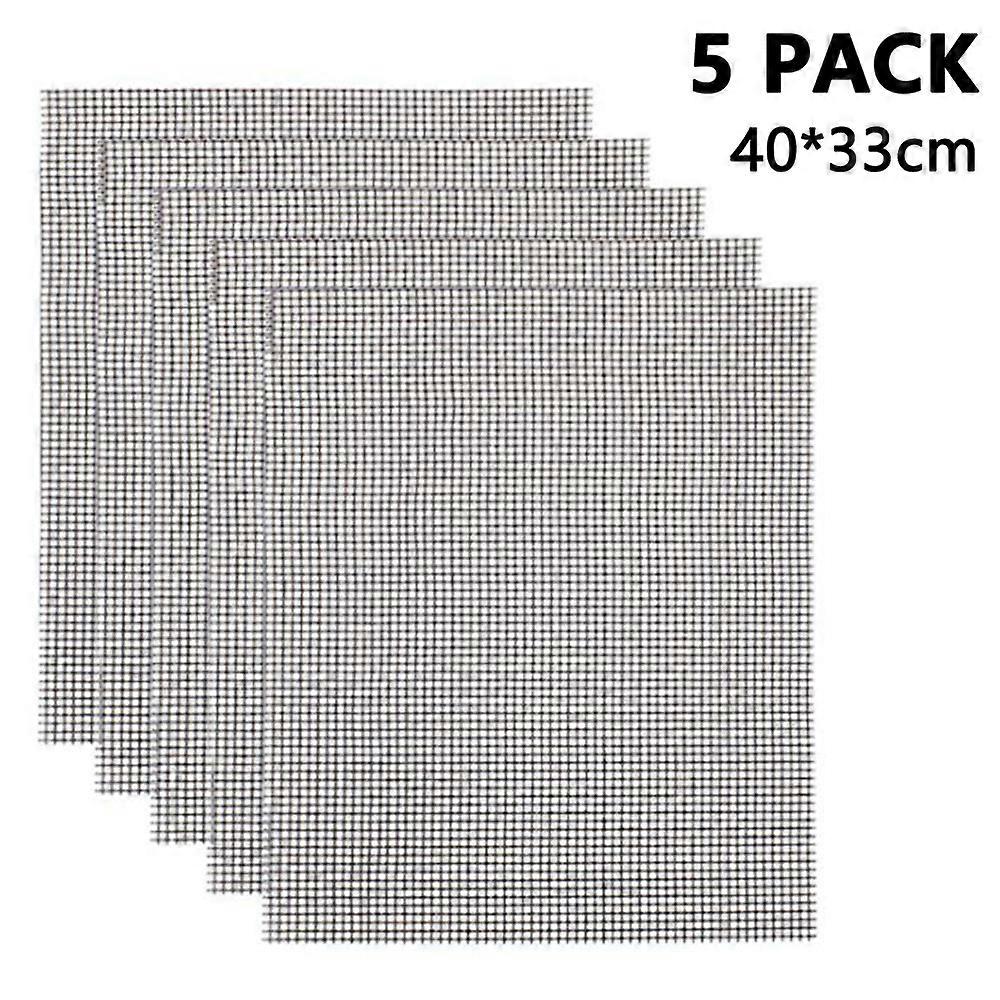 5Pcs BBQ Grill Mesh Mat Non Stick Barbecue Net Pad Heat Resistance Grid Shape Baking Tool Grilling Sheet Line