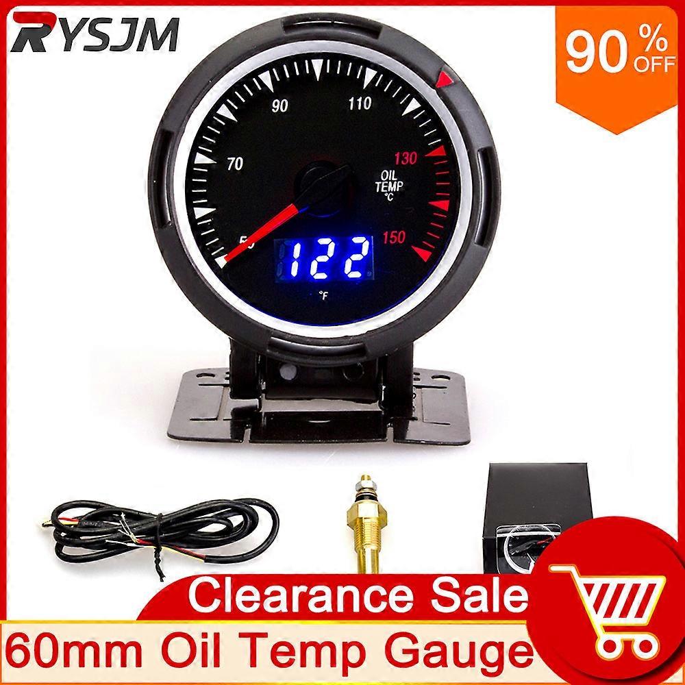 60mm Oil Temperature Gauge Car Water Temp Gauge Temperature Sensor 50-150  Meter Vehicle Indicator with 10mm Oil Temp Sensor