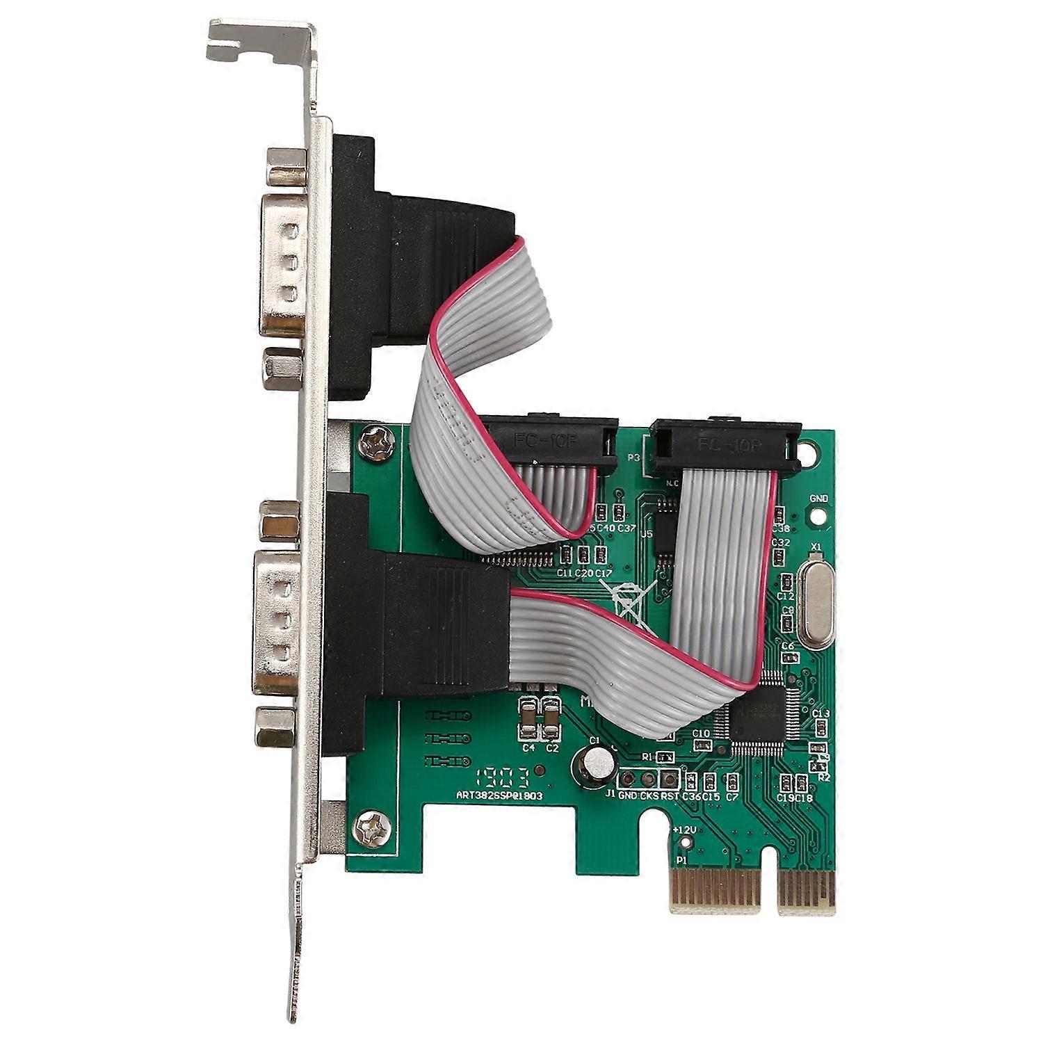 PCI-E PCI Dual Serial DB9 RS232 2 Ports Controller Adapter Card Green