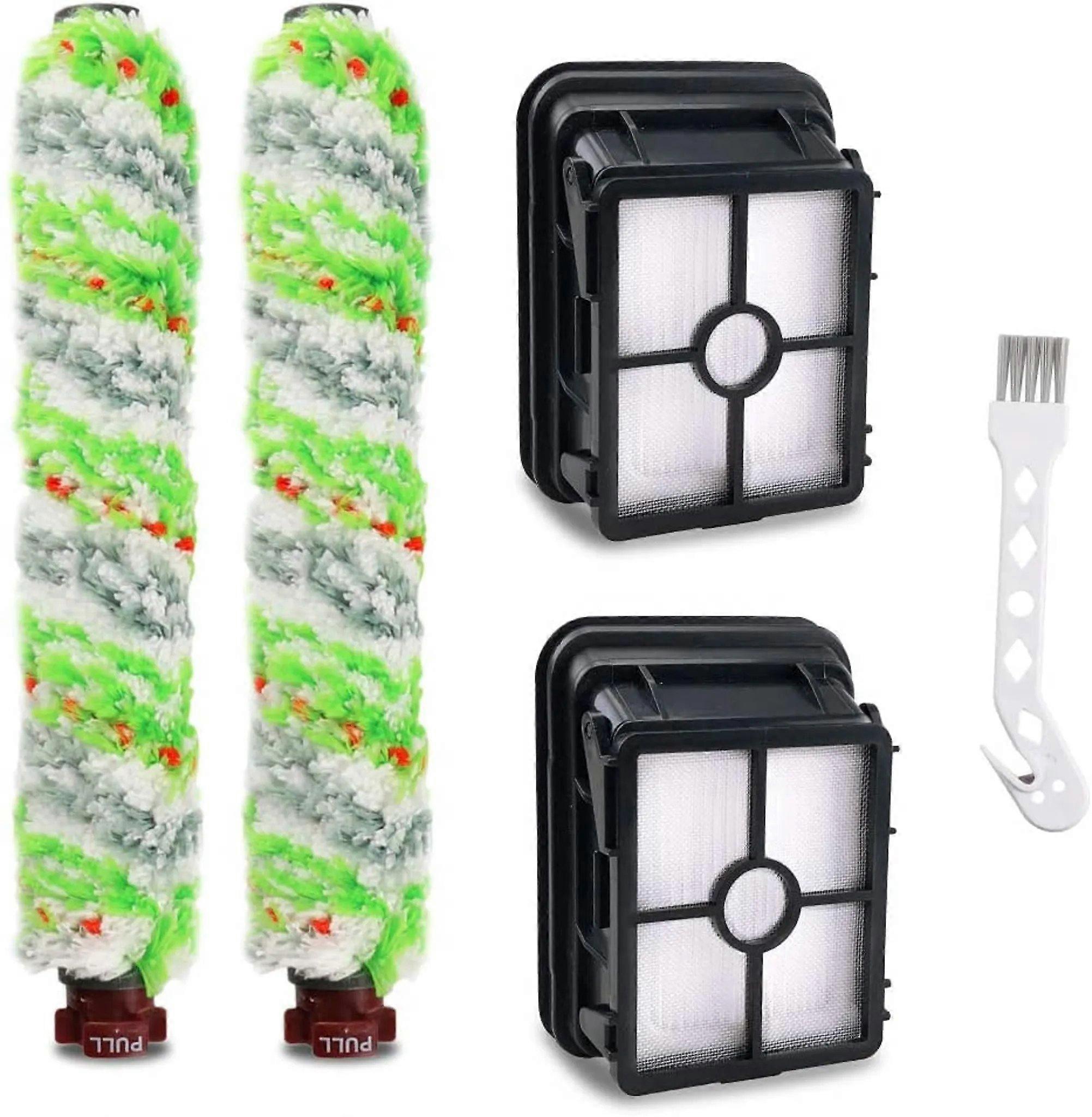 2 pieces Filter and 2 pieces Brush for BISSELL 17132 Crosswave 3-in-1 Wet & Dry Vacuum Cleaner, Replacement Brush Replacement Filter for Bissel 2225n 