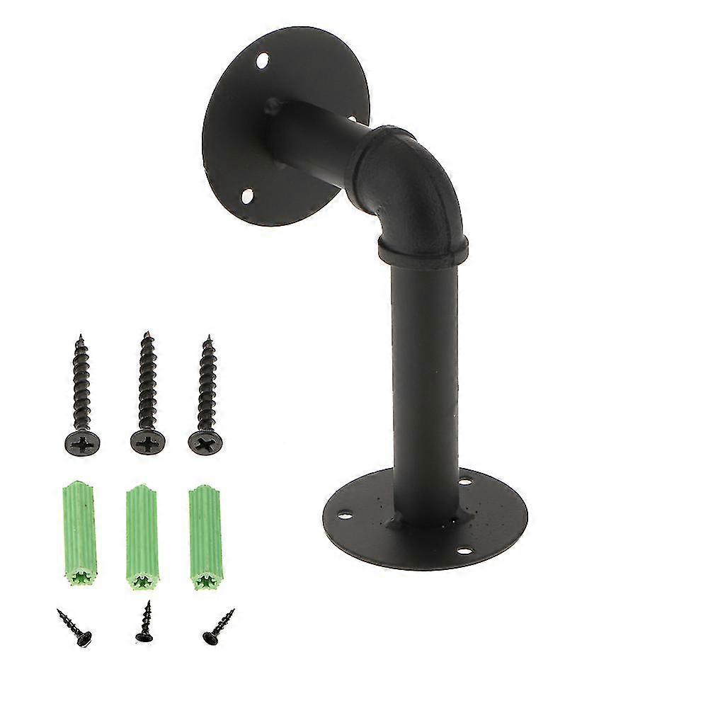 Retro Industrial Iron Pipe Shelf Bracket Wall Mount Floating Supporter
