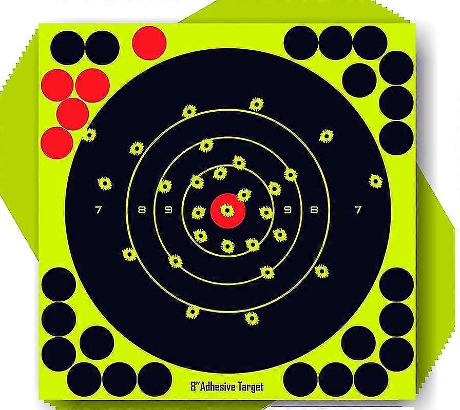 50pcs Self-adhesive Reactivity Shooting Splatter Target Pasters Aim Hunt Target Papers Stickers Fluorescent Target